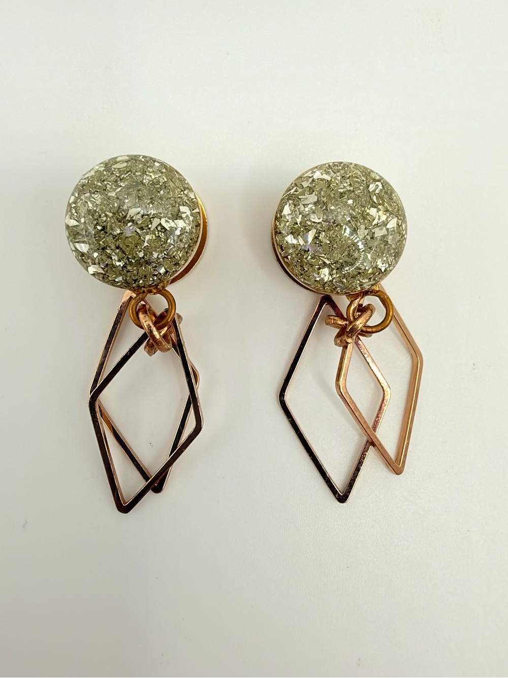 Custom gauges ear rings 00 - 10 mm- rose Gold-Tone Druzy Drop Earrings dangle